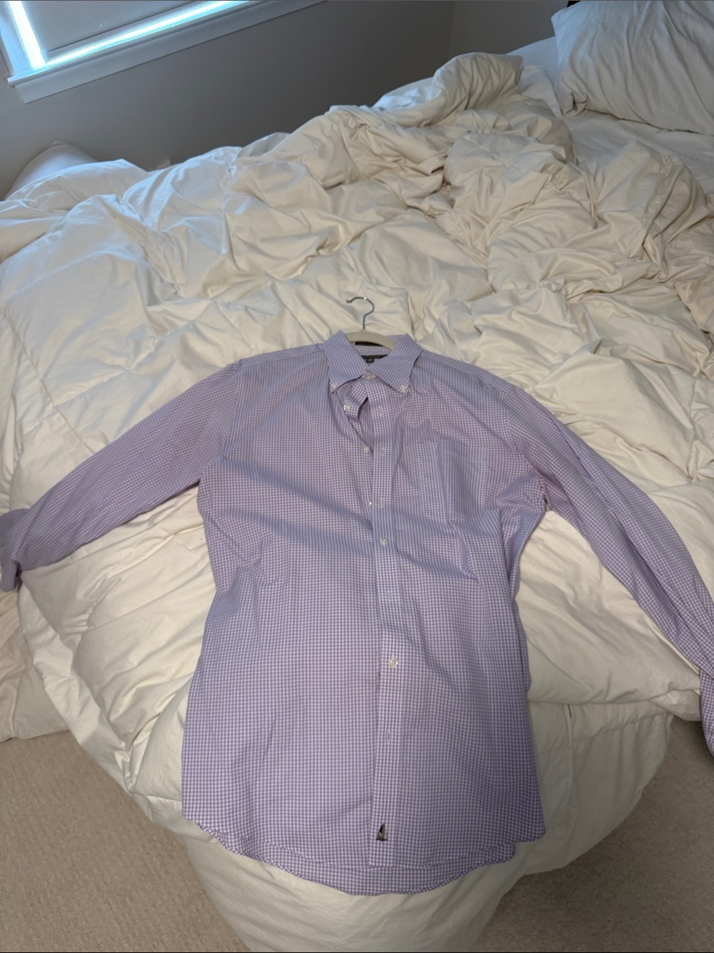 Nordstrom Lavender Gingham Dress Shirt